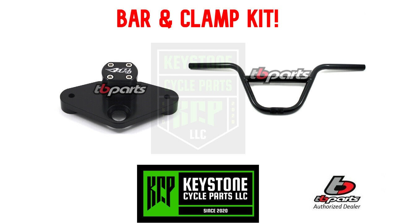 TB Parts BMX Handlebars & Top Clamp Set - Black